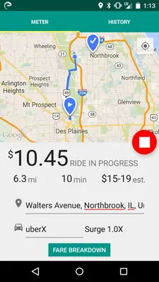 Meter for Uber android App screenshot 2